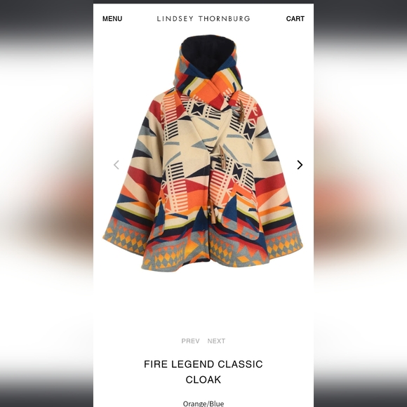 **SOLD** PENDLETON LINDSEY THORNBURG FIRE LEGEND CLASSIC CLOAK π₯ - Picture 3 of 11